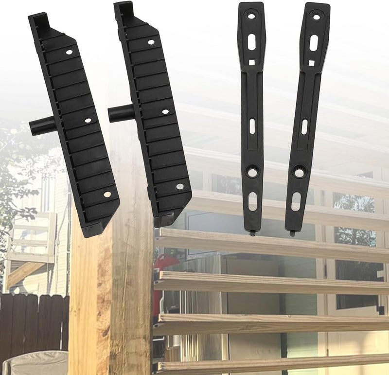 Atader Deck Sunblind System Brackets, Louver Hardware Kit for Blinds and Shutters, Each Set Holds up to 11 Boards(48" Wide), Louvers Bracket Shutter Hardware Kit (2) - Image 1